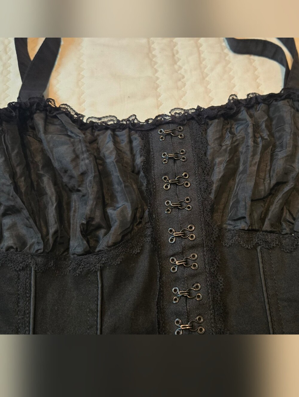 Tripp nyc Black Corset Mini Dress with Ruffled Tulle Skirt - Picture 6 of 10